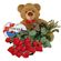 red roses with teddy and chocolates. Laos